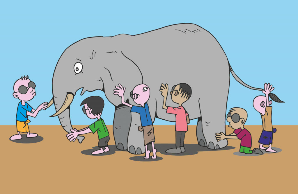 the elephant in the village of the blind illustrates which concept