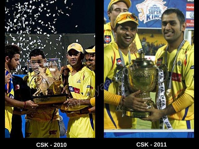 Unique Facts about IPL - CSK IPL Trophies - 2010 and 2011