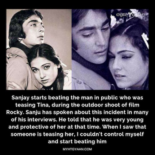 During the outdoor shoot of "Rocky", a man started teasing Tina. Seeing this, Sanjay started beating him in public. - Sanjay Dutt Facts