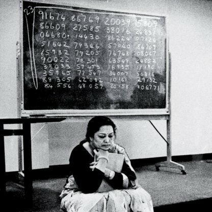 Shakuntala Devi calculating the 23rd root of 201 digit number at Southern Methodist University