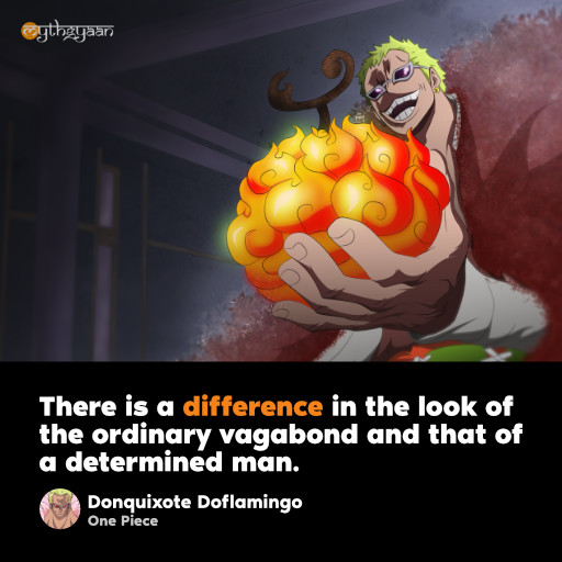 There is a difference in the look of the ordinary vagabond and that of a determined man. - Donquixote Doflamingo