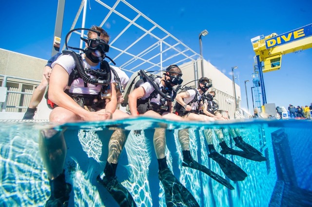 Graduates of the Navy’s diving school in Panama City