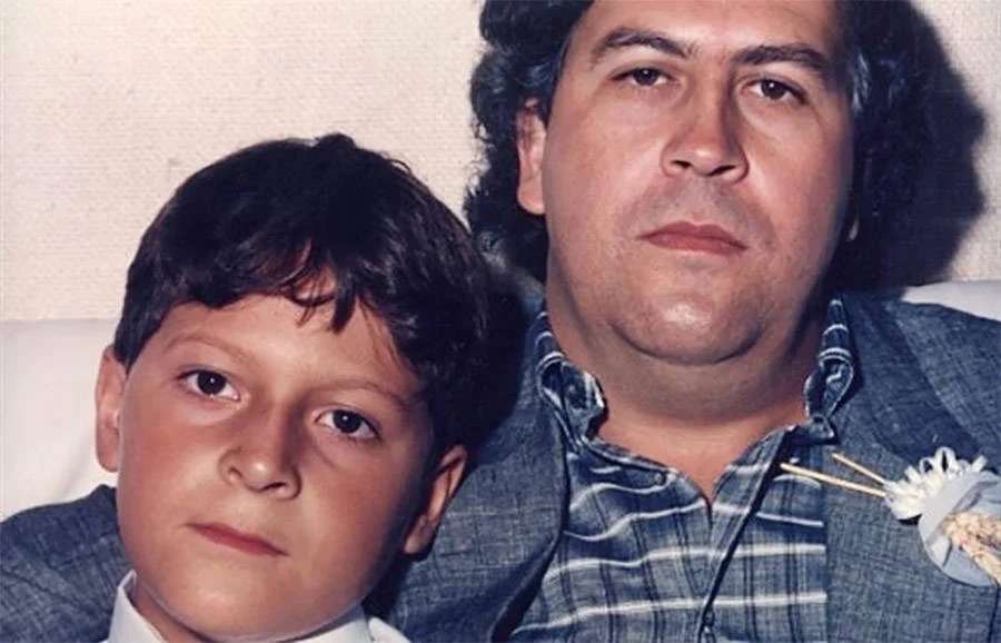 Juan Pablo Escobar Henao with his father Pablo Escobar