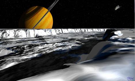Saturn's moon Tethys has a huge canyon system