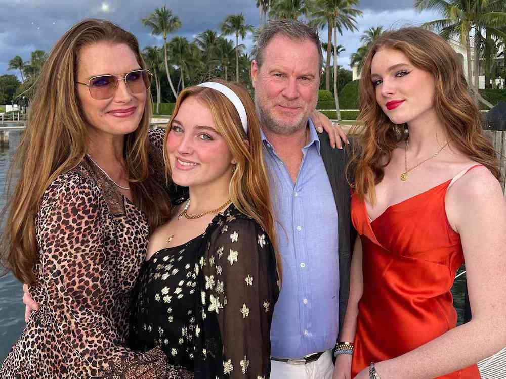Chris Henchy and Brooke Shields with their two Daughters, Rowan and Grier