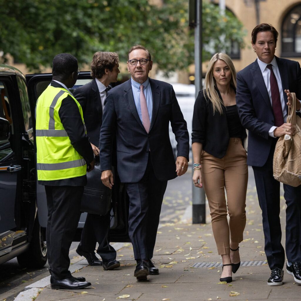 Kevin Spacey outside Southwark Crown Court London 2023